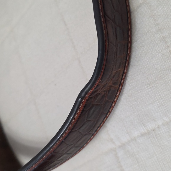 Ariat Western Brown Tooled Leather Belt with Silver Buckle Womens OS 38" - Picture 7 of 11